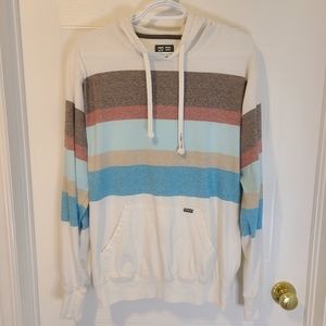 Billabong Men's Medium Hoodie - White with Colour Block - Sweatshirt